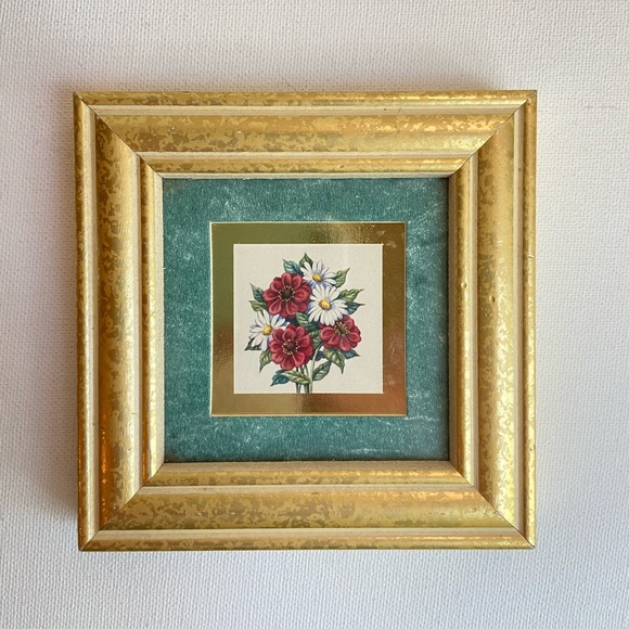 1992 Pretty Petal Collectibles Summertime mini floral framed art print by K Seek - Picture 1 of 5